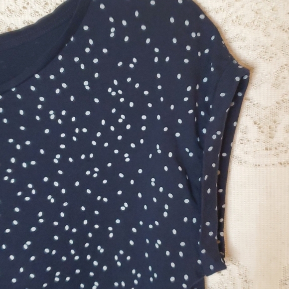 Dark blue Zara top with white oval dots - Picture 10 of 12